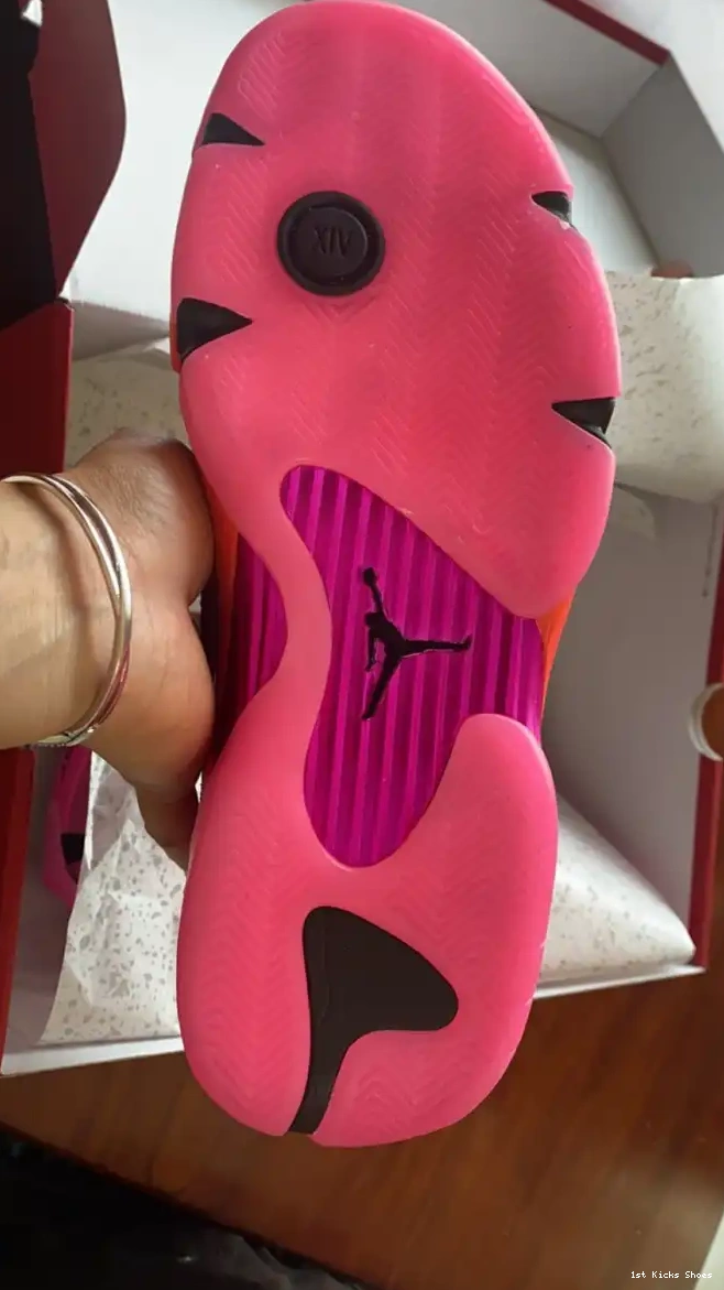 1st Kicks Shoes Pink DH4121-600 (W) Retro Shocking 14 Jordan Low 0514